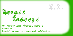 margit kopeczi business card